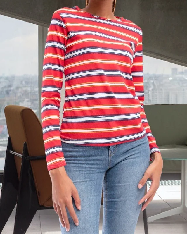 Bold Style Discounts LDS Stripe Red/Yellow Top