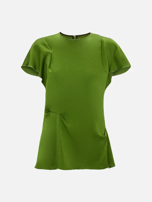 Flash Sale Fever Draped Pleat Detail Top In Algae