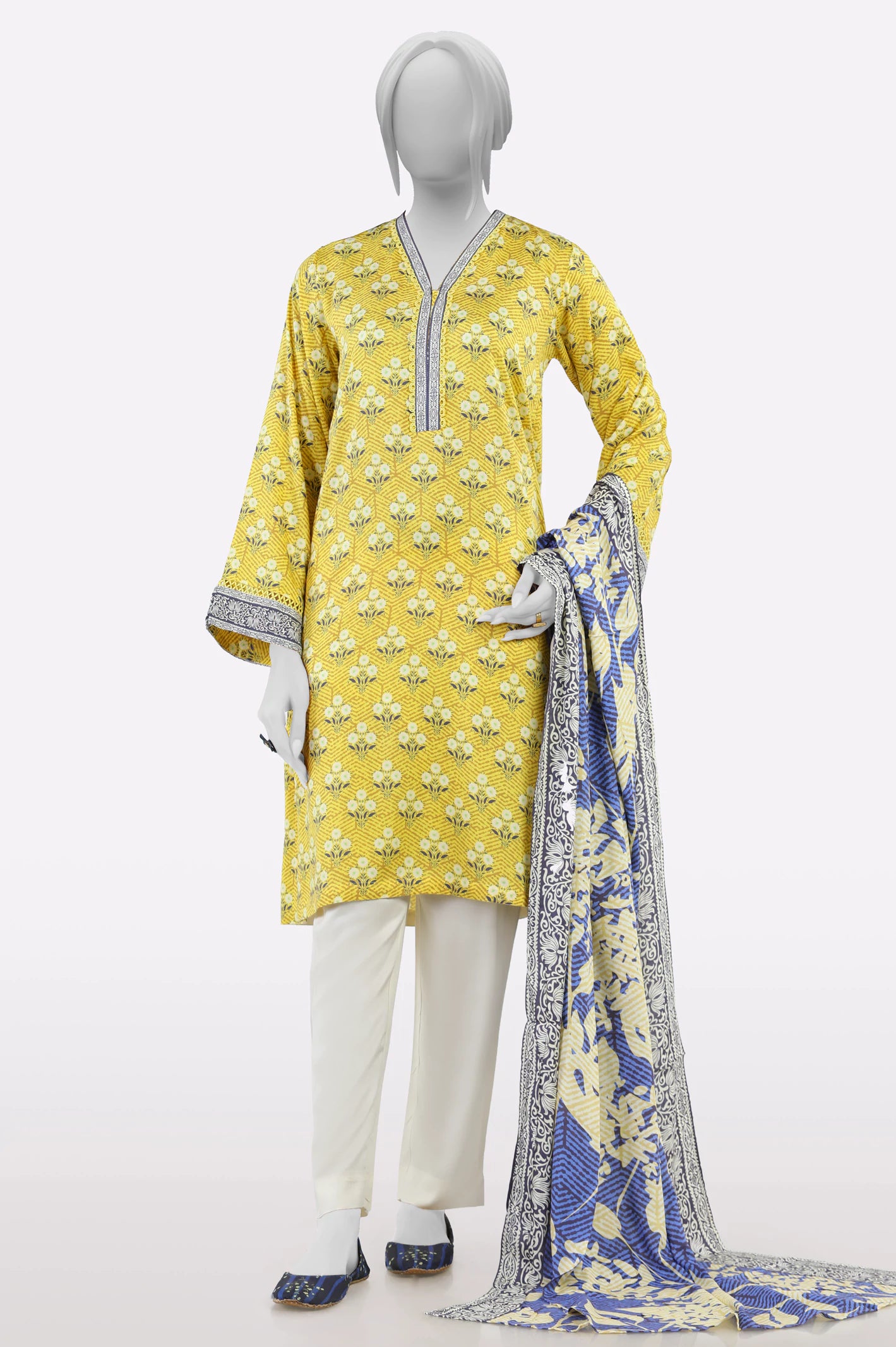 Timeless Style Promotions Mustard Printed 3PC