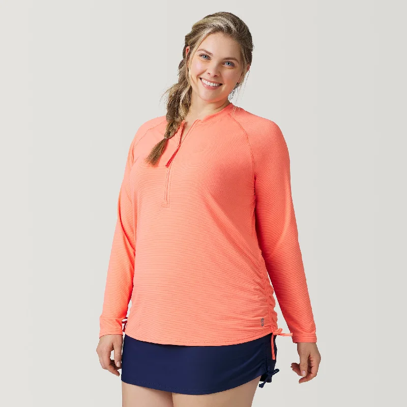 Limited Time Offers Women's Plus Size SunFree Quarter Zip UPF Sunshirt