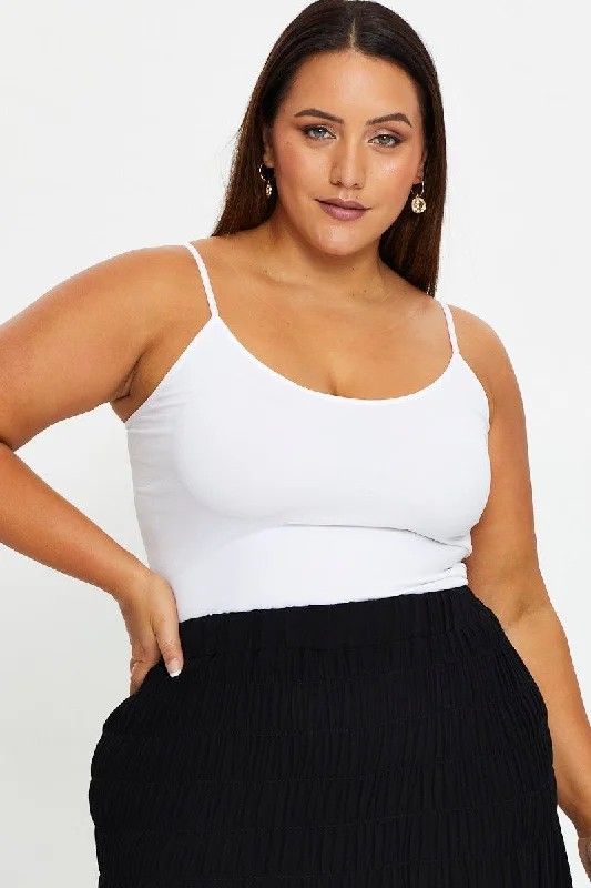 Style Revolution White Singlet Top Seamless
