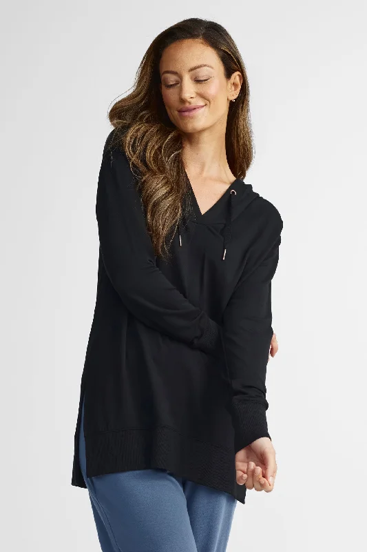 Evening Elegance Chandail à capuchon ample en Modal – Femme