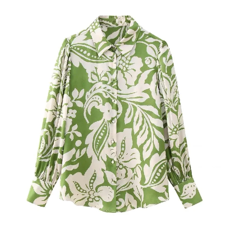 Spring Fashion Reign Statement Floral Satin Shirt