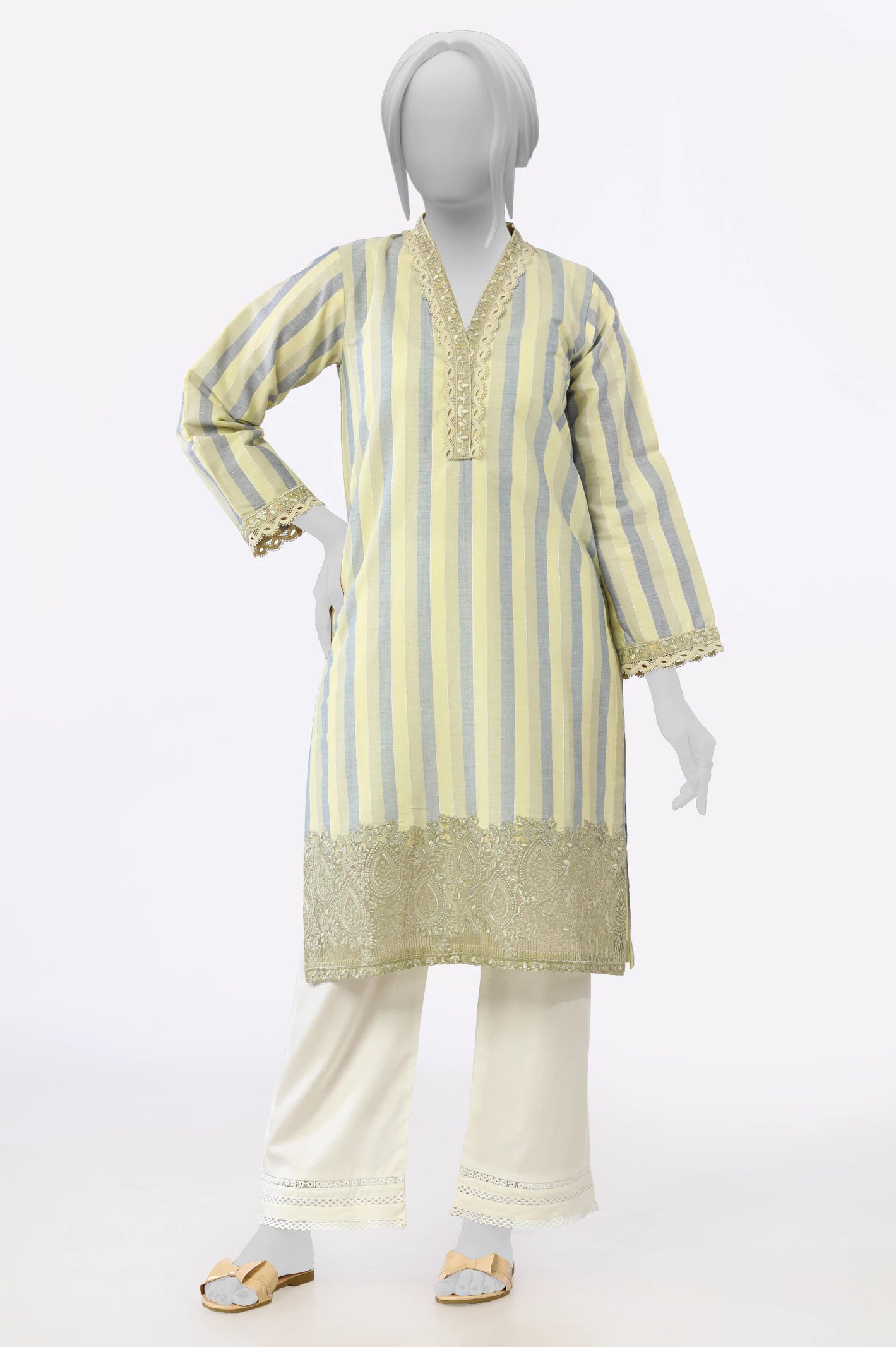 Athleisure Style Sale Pistachio Embroidered Kurti
