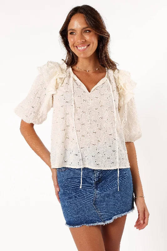 New Season Fashion Preview Sale Iris Ruffled Top - Cream