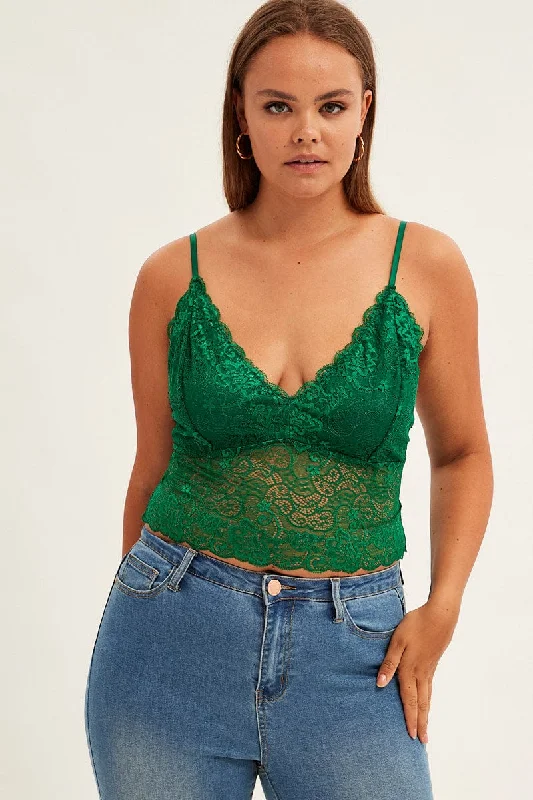 Bold Fashion Sales Green Bralette Lace