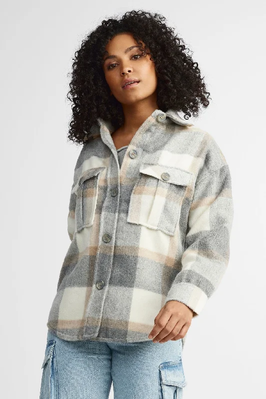 Limited-Time Offer Surchemise à carreaux flanelle brossée - Femme