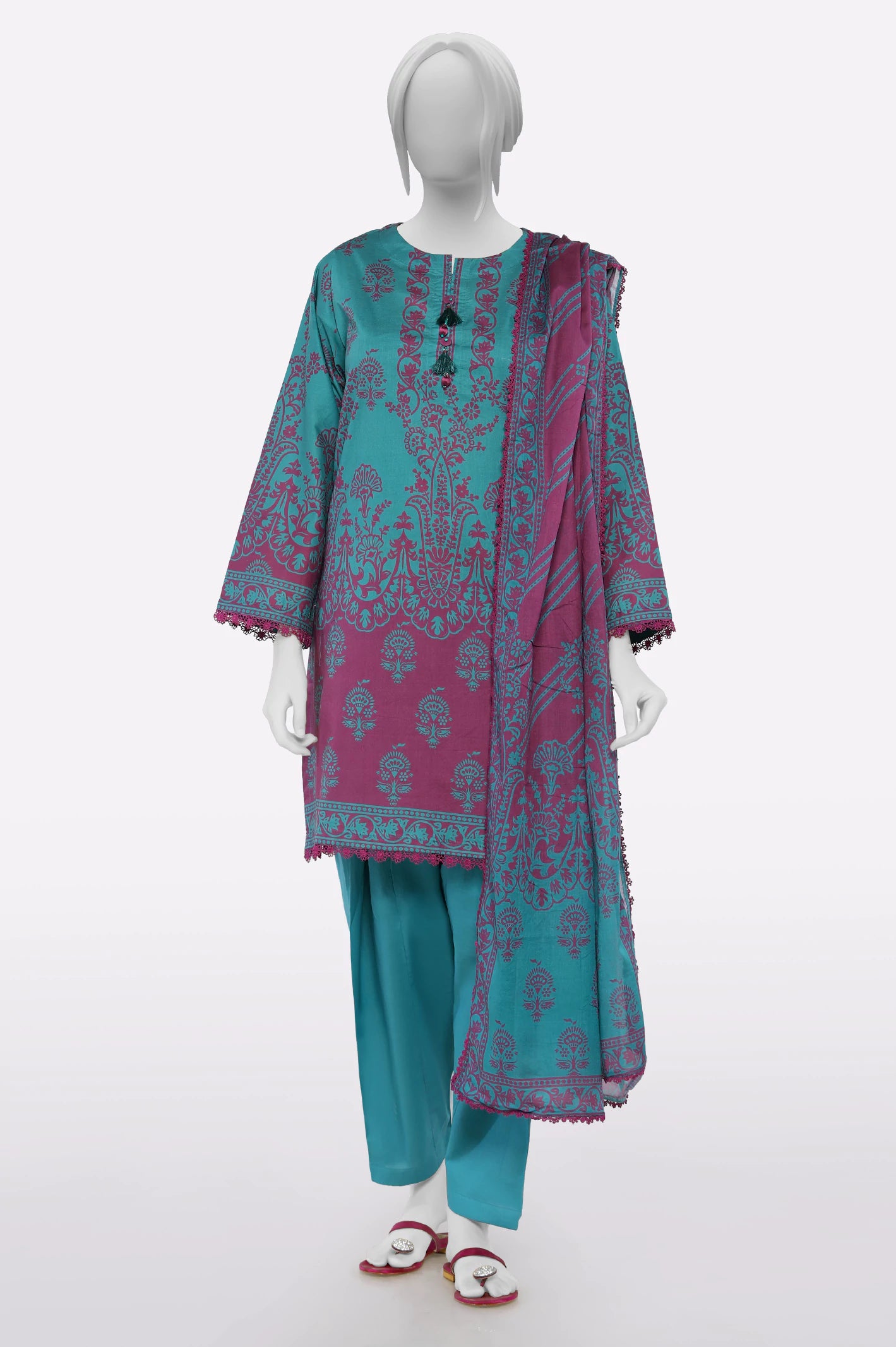 Trend Alert Green Printed 3PC