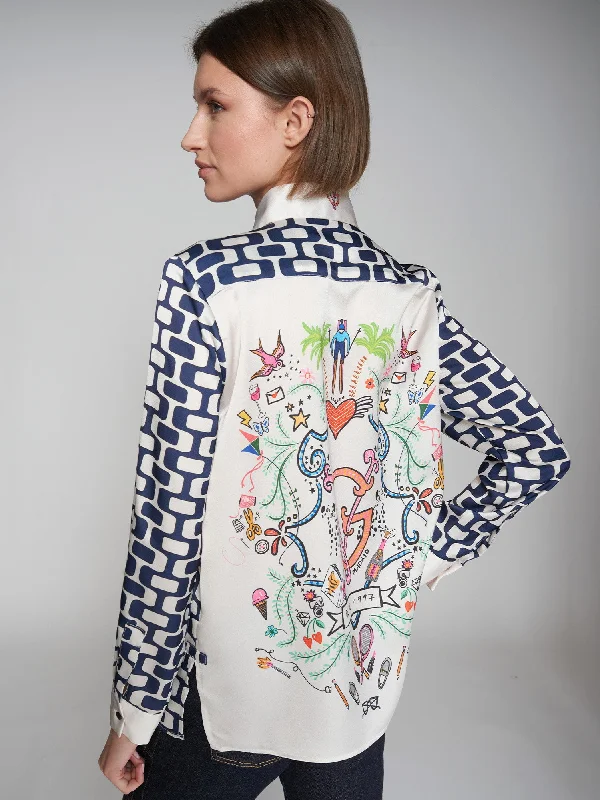 Imeless Style Vilagallo Geo Shirt With Print Back