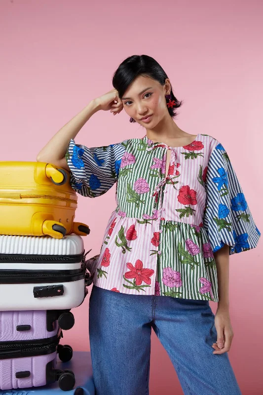 Hot Trends Woodblock Flora Top