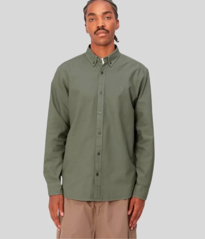 New In This Season Smoke Green Bolton Cotton Shirt