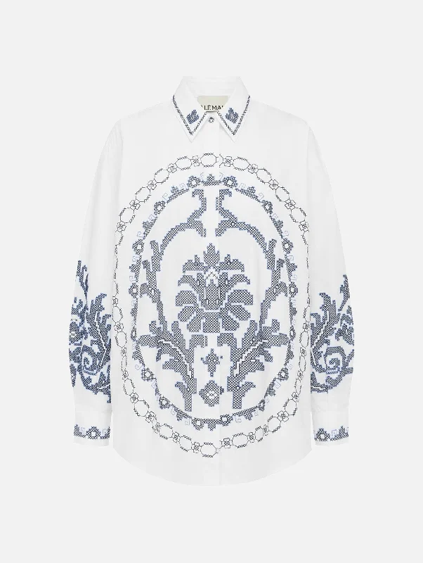 Top Deals Hazel Embroidered Shirt in White