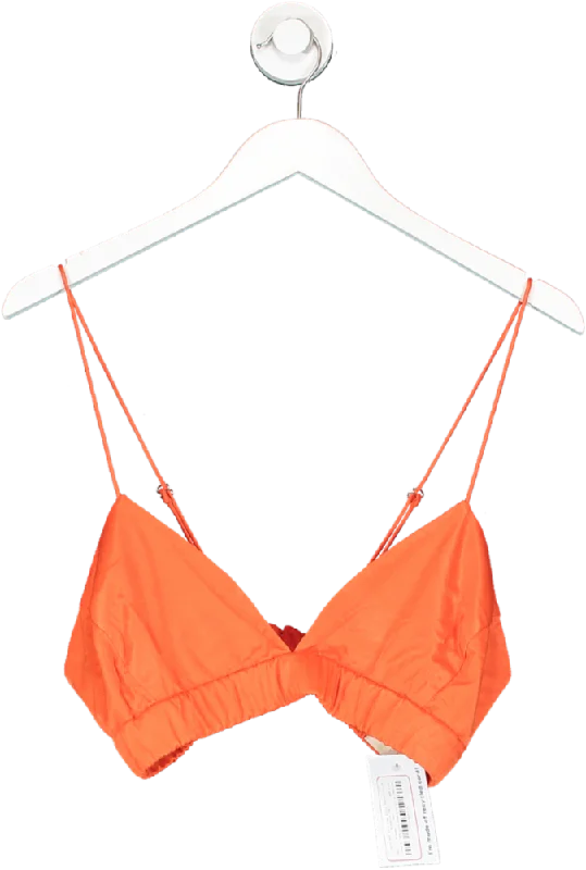 Evening Elegance AGGI Orange Cupro And Silk Asha Satin Nasturtium Bralette Top UK M