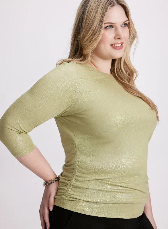 Exclusive Designer Style Deals Foiled Ruched Detail Top