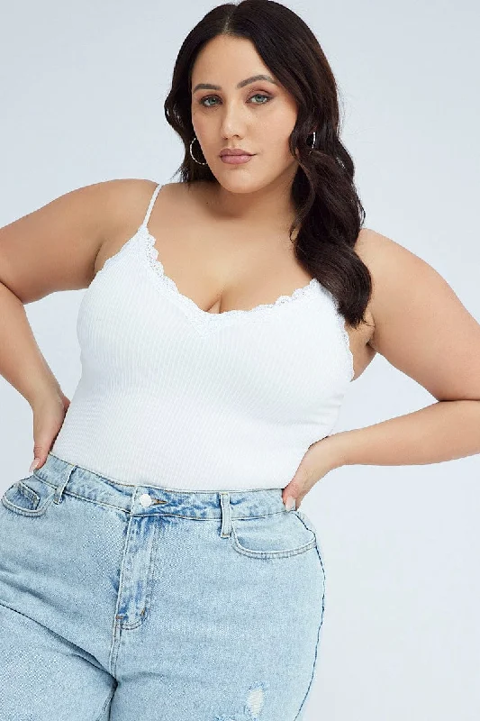 Athleisure Style Sale White Singlet Top Seamless