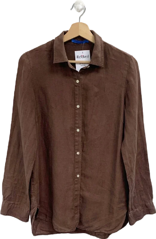 Gift Ideas J McLaughlin Brown Linen Shirt UK XS