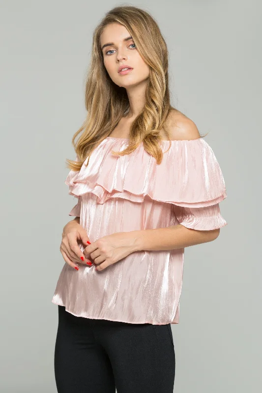 Snag Fabulous Fashion Bargains Carnation Off the Shoulder Flounce Top