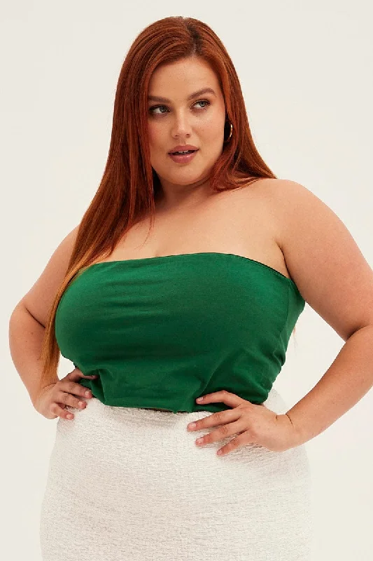 Unbeatable Prices Green Bandeau Top Cotton