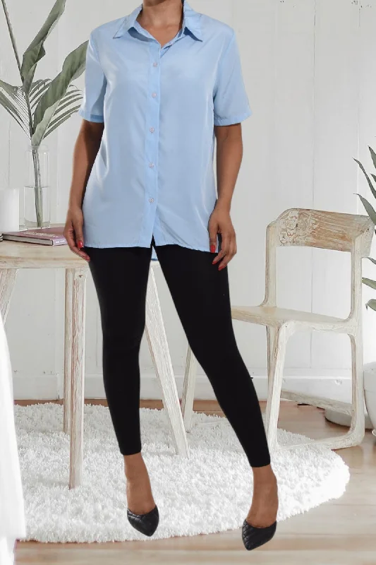 Season Sale Ladies Blue Collar Shirt