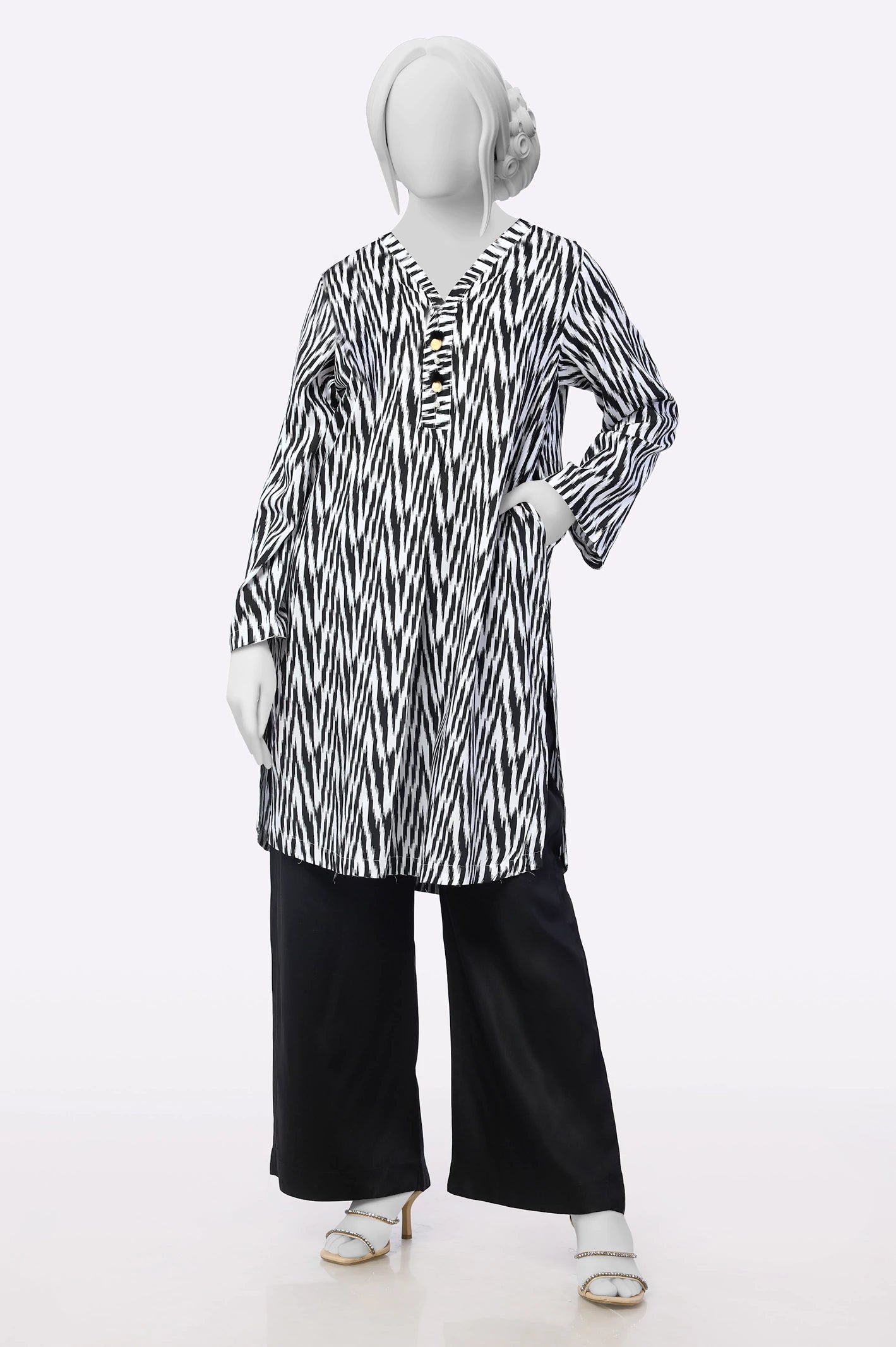 Popular Collection Black Printed Kurti