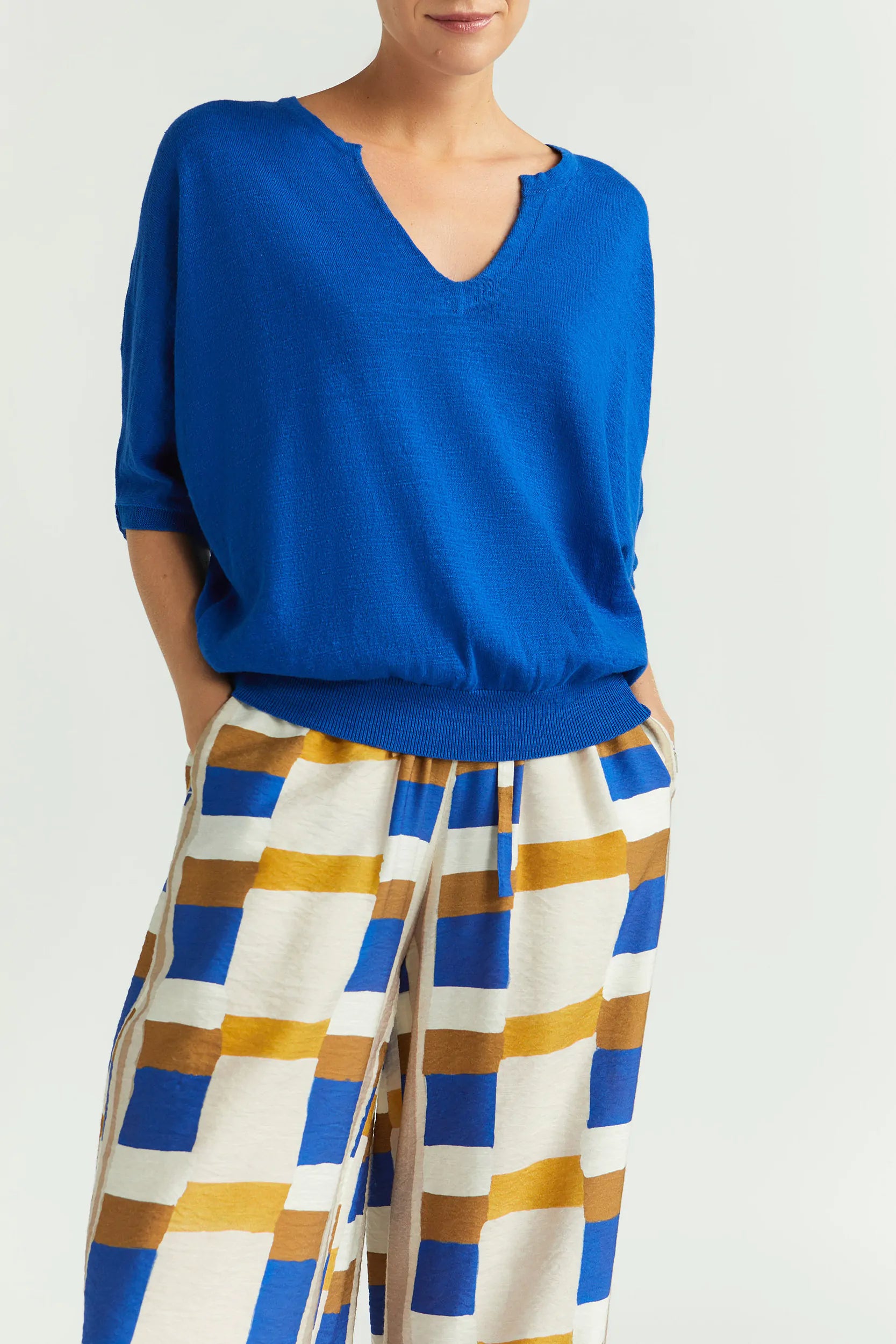 Sophisticated Style Offers Luchtige linnen katoen shirt