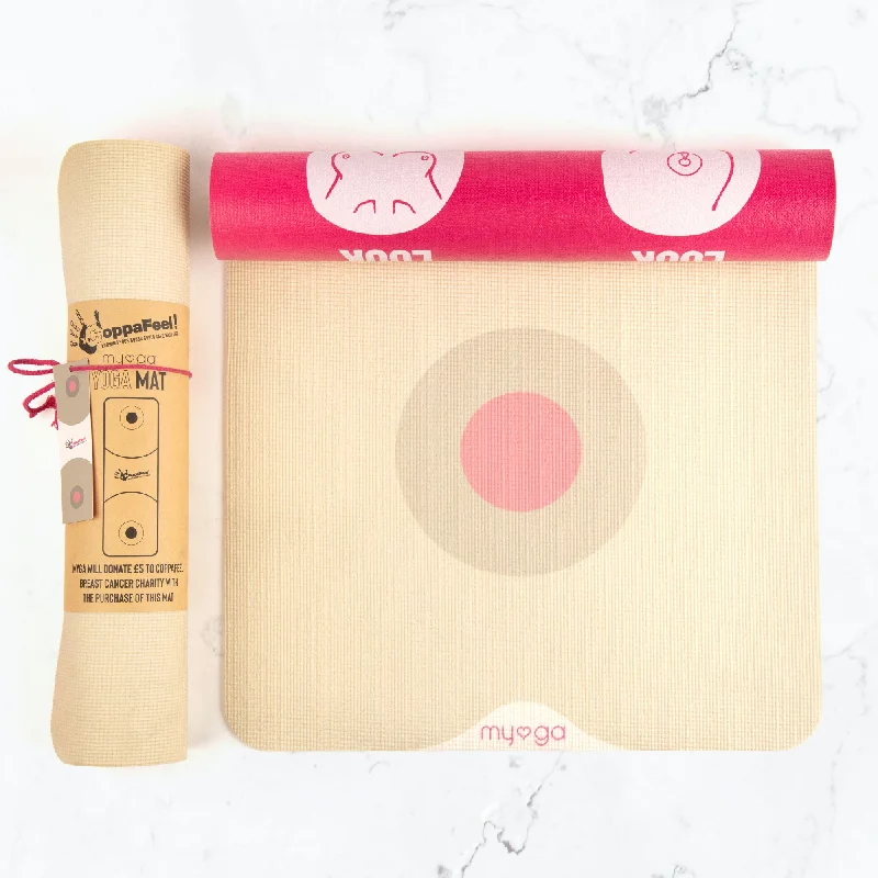 Stretch, Strengthen, And Save Today Breast Cancer Awareness Charity CoppaFeel! Just Boobs Mat Stretch, Strengthen, And Save Today Breast Cancer Awareness Charity CoppaFeel! Just Boobs Mat