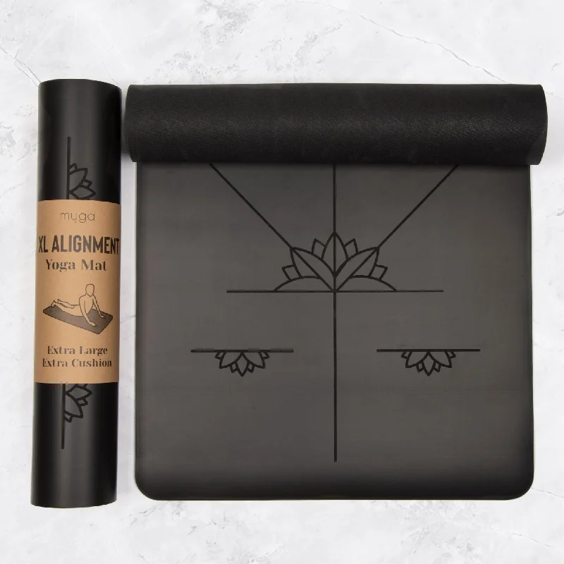 Limited-Time Sale On Premium Yoga Gear Extra Large Black Lotus Alignment Yoga Mat