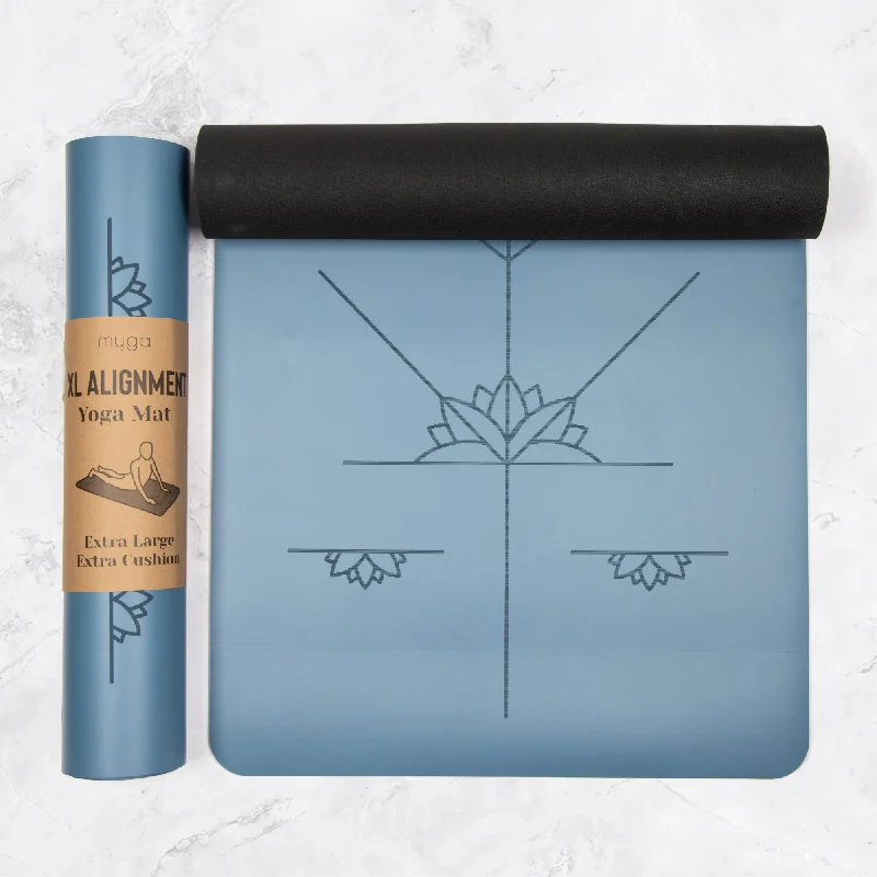Upgrade Your Practice With Discounted Yoga Props Extra Large Blue Lotus Alignment Yoga Mat Upgrade Your Practice With Discounted Yoga Props Extra Large Blue Lotus Alignment Yoga Mat