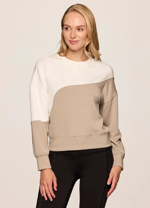 Flexibility Meets Affordability In Our Yoga Wear Sale At Ease Two-Tone Sweatshirt