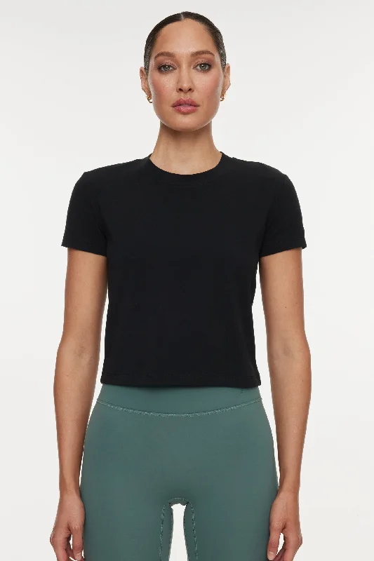 Performance Yoga Wear Now At Exclusive Discounts Baby Tee - Black