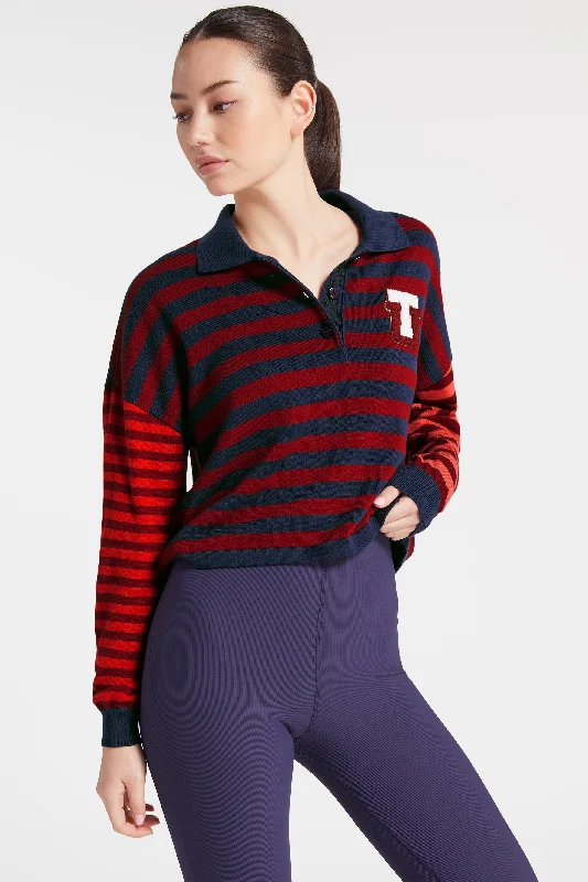 Your Yoga Wardrobe, Upgraded For Less Bamford Sloane Cropped Polo - Stripe