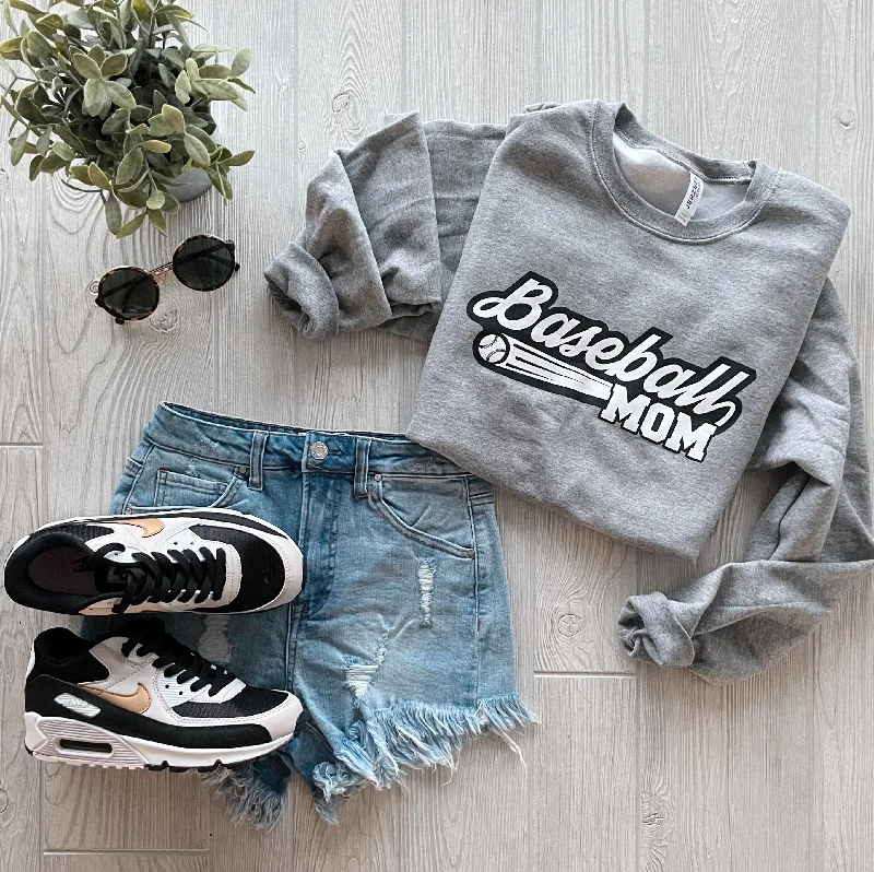 Move With Confidence In Discounted Yoga Outfits Baseball Mom • Gray Pullover