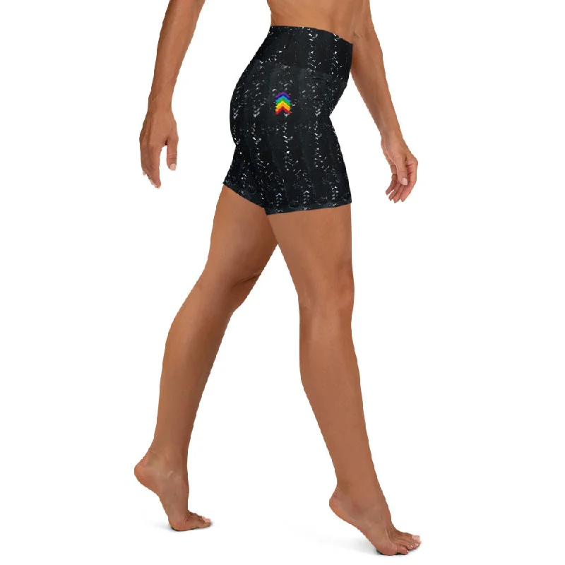 Find Your Perfect Fit With Discounted Yoga Outfits Black Herringbone Yoga Shorts