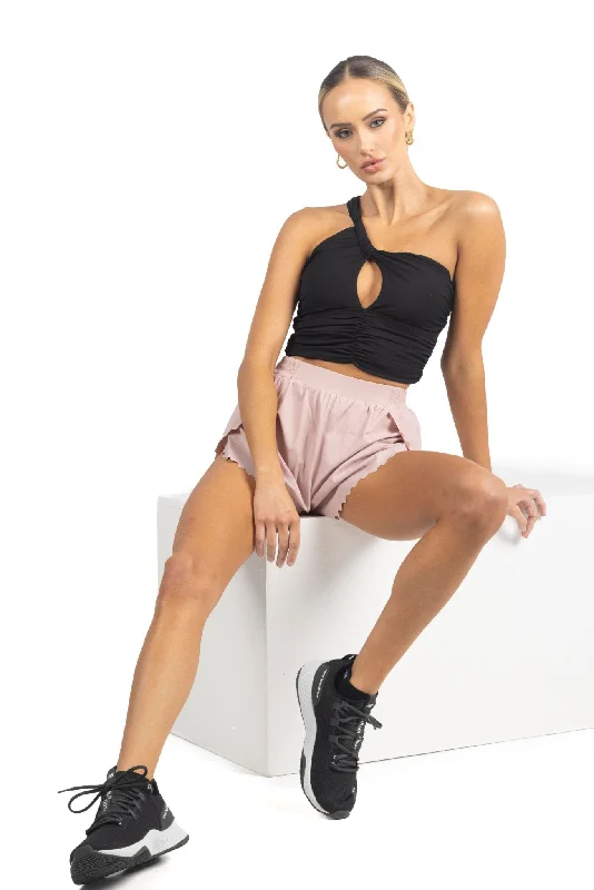 Premium Yoga Wear At Special Discounts Chloe Romantic Scalloped Detailing Shorts in Soft Pink Premium Yoga Wear At Special Discounts Chloe Romantic Scalloped Detailing Shorts in Soft Pink