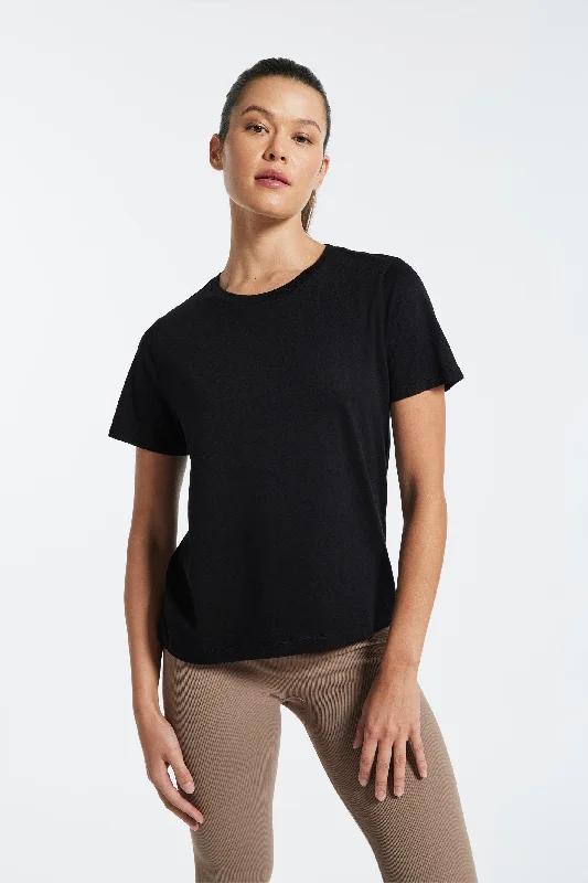 High-Quality Yoga Clothing At Budget-Friendly Prices Cooper Classic Cotton Modal Tee - Black High-Quality Yoga Clothing At Budget-Friendly Prices Cooper Classic Cotton Modal Tee - Black
