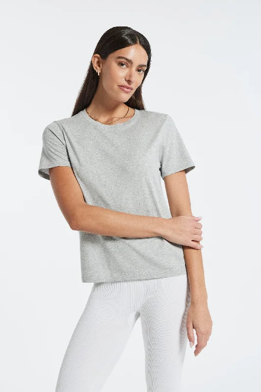 Yoga Wear That Moves With You At Lower Prices Cooper Classic Cotton Modal Tee - Heather Grey Yoga Wear That Moves With You At Lower Prices Cooper Classic Cotton Modal Tee - Heather Grey