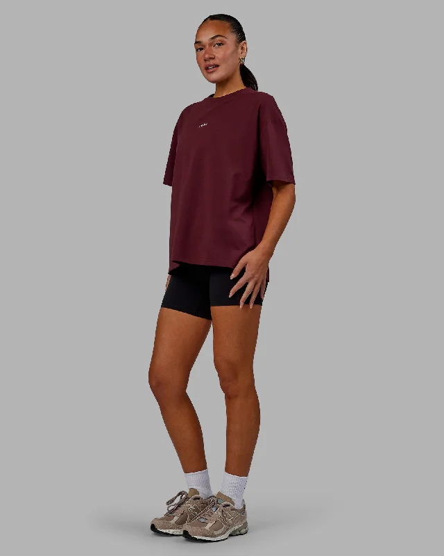 Affordable Yoga Fashion For Every Pose Go-To FLXCotton Oversized Tee - Dark Cherry