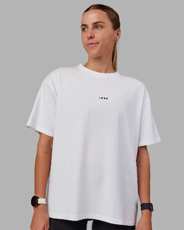 Flexibility Meets Affordability In Our Yoga Wear Sale Go-To FLXCotton Oversized Tee - White-Black Flexibility Meets Affordability In Our Yoga Wear Sale Go-To FLXCotton Oversized Tee - White-Black