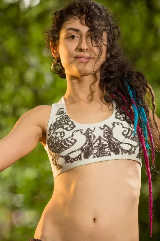 Ultimate Comfort And Style Now At Lower Prices Hand Woven Patchwork Art Yoga Bra - White Ultimate Comfort And Style Now At Lower Prices Hand Woven Patchwork Art Yoga Bra - White