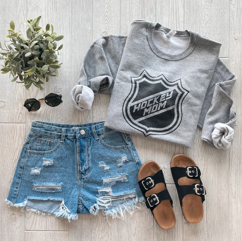 Stretch Your Limits, Not Your Wallet Hockey Mom • Gray Pullover