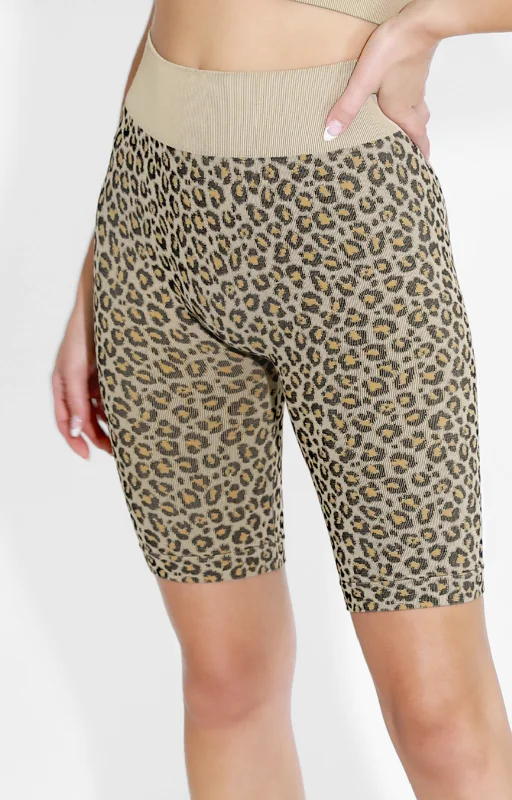 Trendy Yoga Outfits At Budget-Friendly Prices Let's Roar Animal Print Biker Short