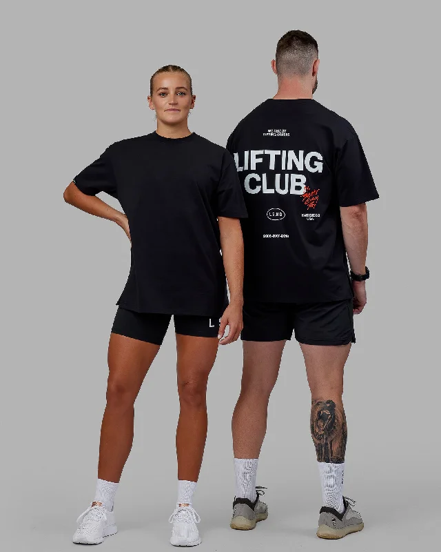 Shop High-Quality Yoga Apparel At Exclusive Discounts Unisex Lifting Club FLXCotton Tee Oversize - Black-White-Red Shop High-Quality Yoga Apparel At Exclusive Discounts Unisex Lifting Club FLXCotton Tee Oversize - Black-White-Red