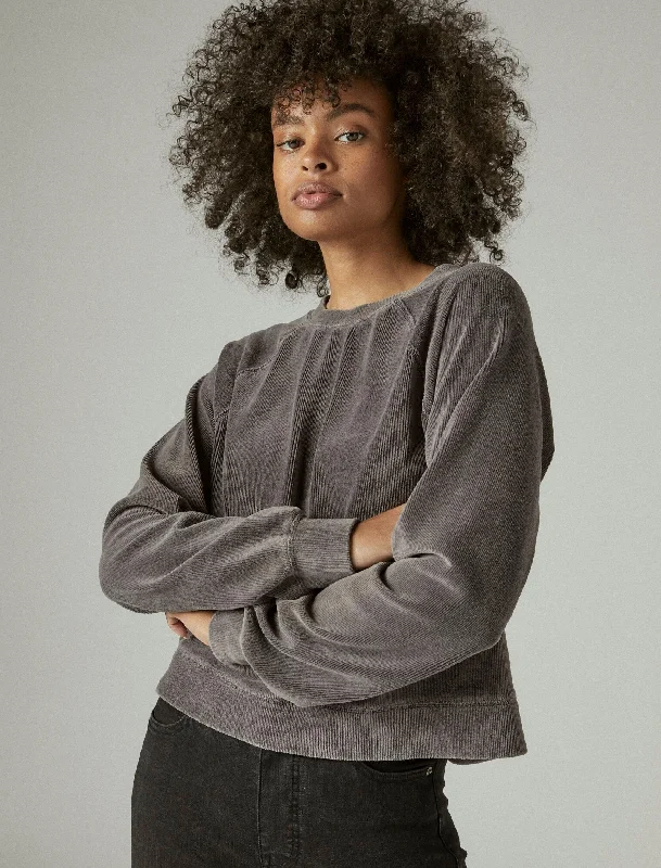 Ultimate Comfort And Style Now At Lower Prices Lucky Brand Women's Ribbed Velour Crew