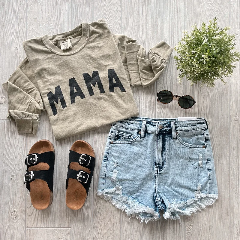 Elevate Your Practice With Affordable Yoga Wear MAMA • Khaki Long Sleeve