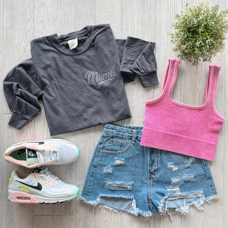 Flow Into Savings With Trendy Yoga Apparel Mama Sporty • Charcoal Long Sleeve
