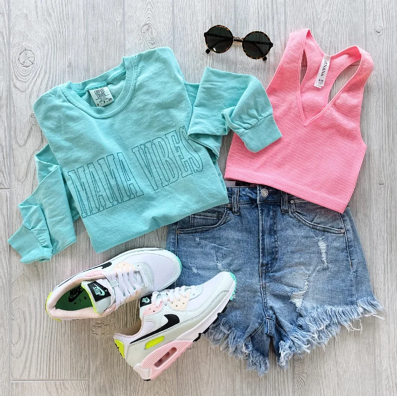 Your Go-To Yoga Outfits Now More Affordable MAMA VIBES • Tonal Aqua Long Sleeve