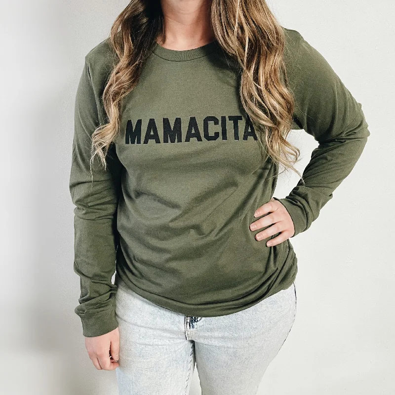 Flow In Comfort With Stylish Discounts Mamacita • Olive Long Sleeved