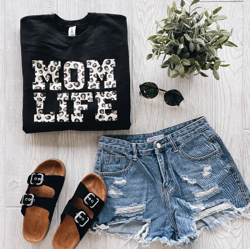 Unmissable Deals On Flexible Yoga Apparel Mom Life Cheetah • Black Pullover