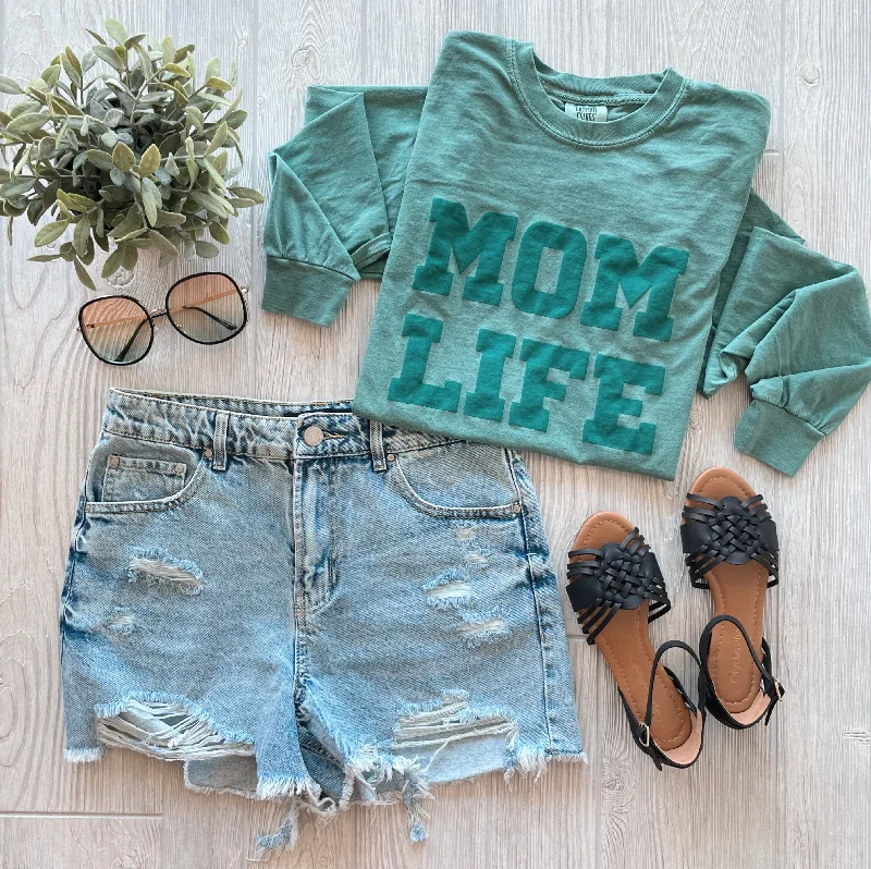 Limited-Time Savings On Yoga Leggings And Tops MOM LIFE teal puff • Comfort Long Sleeve Limited-Time Savings On Yoga Leggings And Tops MOM LIFE teal puff • Comfort Long Sleeve