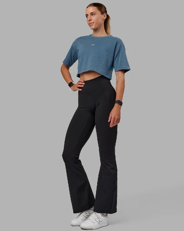 Affordable Yoga Fashion For Every Pose MVP Heavyweight Cropped Tee - Elemental Blue